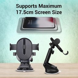 ZEBRONICS CMH100 Car Mobile Holder for Windshield, Dashboard and Other Suitable Surfaces, Strong Suction Cup, 360° Rotatable, Devices Upto 6.8 inch, One Click Quick Release image 4