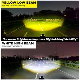 CREZYSKY 120 Watt/Piece Super Bright 4 LED Fog Light | Switch in 5 Mode Changing Light With Flashing I High/Low Beam I Aluminium Body Fog Light Universal Fit for Car (Pack of 2) image 3
