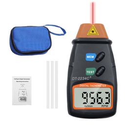 Real Instruments Handheld Non Contact Tachometer/Laser Photo Tachometer/RPM Meter Rotation Speed Measurement Laser Type Speed Meter Gauge (DT-2234C+) image 1