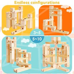 bleqys BLEQYS® Wooden Marble Run Building Block Set - STEM Learning Toy for Kids Ages 4-8, DIY Wooden Puzzle Hobbies Toys for Adults &Teens Gifts image 3