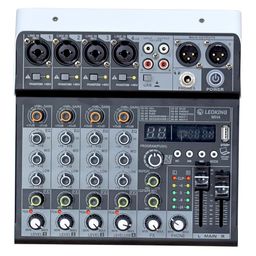 kh HT4 Bluetooth Compatible Professional Portable Digital DJ Console w/USB 4 Channel Mixer Audio Interface-Mixing Boards For Studio Recording,Black (4-Channel) image 1