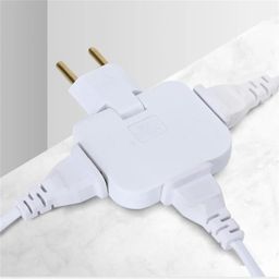 DAILY VRK Rotate Plug EU Converter, 3 in 1 Rotatable Outlet Extender, 180 Degree Extension Plug, Foldable Multi Plug, Mini Slim Wireless Outlet Adapter, Multicolour Pack of 1 image 2
