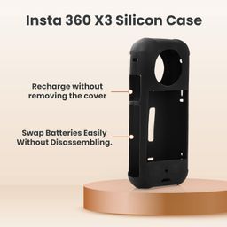 Arcnet Arcnet Camera Protective Accessories Kit for Insta 360 X3 Include 1 Protective Cage Frame + 1 Silicone Case + 1 Lens Cap + 2 Screen Protectors + 2 Cleaning Swabs (Pack of 4) image 5