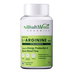 HEALTH VEDA ORGANICS PRIVATE LIMITED L-Arginine 1000 mg with Chromium Picolinate|60 Veg Capsules|Good for Muscle Growth,Stamina,Recovery,Immune Booster & Energy|For Both Men & Women,1000 milligrams image 1