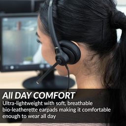 cyber acoustics Professional USB Headset with AI Noise Cancelation (AC-404) – AI Noise Canceling Mic Eliminates Background Noise in Any Environment for Professional Calls, USB-C or USB-A Compatible image 3