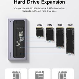 INICIO 2 in 1 USB C Hub + M.2 NVME SATA SSD Enclosure, Magnetic Easy Disassemble External Hard Drive Case with 10Gbps USB 3.1, USB C for MacBook Pro Air M3 M2 iPhone15 Pro Max Mac Mini Laptop PC image 3