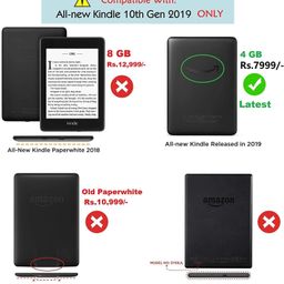 SwooK Classic Printed Magnetic Flip Cover Case for All New Kindle 10th Generation 2019 Release Model: J9G29R Flip Case Smart Folio Cover Case (Not for 10th Gen 2018 Kindle) (Constellation) image 2