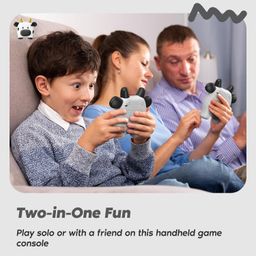 inklab Tic Tac Toe Game, Animal-Themed 3-in-1 Handheld Puzzle Game Console, Board Games for Kids and Adults, Portable Travel Games for Car Ride, Birthday Gifts for Ages 3+,Cow image 5