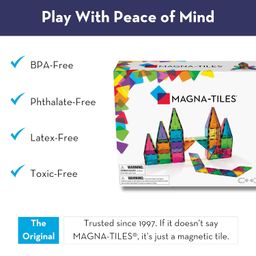 Magna-Tiles Magnetic Building Toys,Clear Colors Set,Multi Color (100 Pieces) image 2