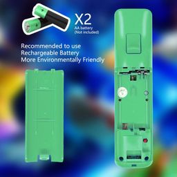 Wii Controller 2 Pack, Wii Remote Controller with Silicone Case and Wrist Strap Compatible for Wii/Wii U Console - Green and Pink image 4