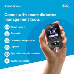 Accu-Chek Guide Blood Glucose Glucometer Kit with Vial of 10 Strips, 10 Lancets and a Lancing device FREE image 3
