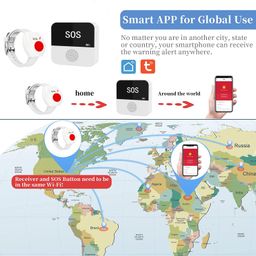 dwyenslo WiFi Caregiver Call Button System Smart App Alert Emergency Call Button Personal Help Alert at Home for Elderly Patients(Supports 2.4GHz WiFi Only) image 5