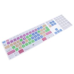 HRH for iMac G6 MB110LL/B MB110LL/A A1243 Keyboard with Numeric Keypad NumberPad Print: Pro CC Functional Shortcuts Hot Keys Design Silicone Keyboard Skin Cover [US/EU Layout] image 1