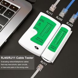 FEDUS Network Cable Tester, RJ45 And RJ11 Lan Tester With 9V Battery, LED Indicators RJ12 CAT5 CAT 6 UTP Ethernet ethernet image 2