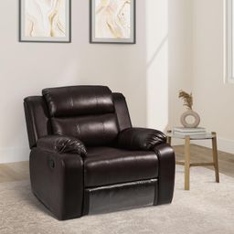 Amazon Brand - Solimo Polaris 1 Seater Leatherette Recliner (Brown) image 1