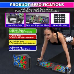 amiciCare Push-Up Board, Color-Coded Detachable Workout Mat for Chest Shoulder Back and Tricep Muscle Strength Training at Home image 2