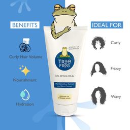 TRue FRoG Curl Defining Cream for Styling Curly, Wavy and Frizzy Hair with Marshmallow Root and Tucuma Butter, Vegan, Silicone free, Phthalate free & Paraben free - 150ml image 3
