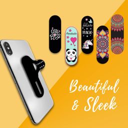 Regor Tabletop Finger Grip & Mobile Holder Mobile Stand Phone Holder for Hand & Mobile Back Holder Grip Great for Selfie & Works as iPhone Stand & Android Phone Stand - I'll Be There for You (Black) image 4