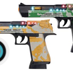 Zest 4 Toyz Light and Sound Police Army Style Pistol Gun Toy with Moving Top Loader Telescopic Barrel and Target Projection Effect, Desert Eagle Pistol (Pack of 1) Random Color Dispatch, Assorted image 4