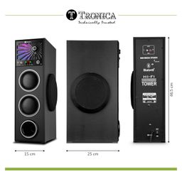 TRONICA Twin Tower 80W Bluetooth Party Speaker System with Remote & Wired Microphone, Mini SD Card Support, USB, Auxilary, Digital Display, Volume Control, Bass Control, Treble Control (Black) image 2