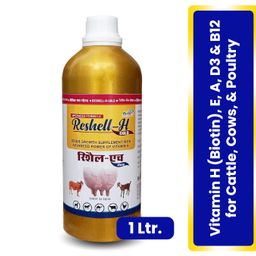 REFIT ANIMAL CARE Veterinary Vitamin H Supplement for Cow, Cattle, Goat, Chicken, Layers, Broilers, Poultry and Other Livestock Animals, 1 Litre, Reshell H Gold image 2