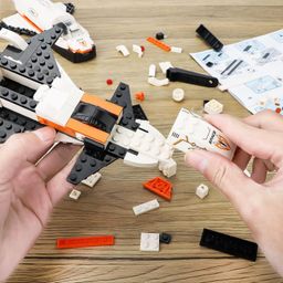 Galaxy Hi-Tech 3 in 1 Future Flyer, Space Station, Fighter Jet Building Brick Set STEM Toy for Kids Educational Construction Kit Set Space Astronaut Theme Blocks and Bricks 168+ Pcs DIY image 5