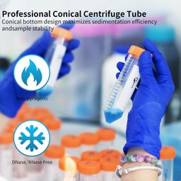 Salco Conical Centrifuge Tubes 50mL,Sterile Premium Polypropylene 25 Pack,Leak-Proof Screw Caps,Graduated and Write-On Marks,Non-Pyrogenic,DNase/RNase Free,Human DNA-Free,Ideal for Lab Use image 3