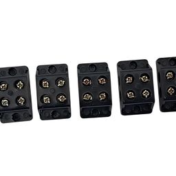 Control Panel 30A 2 Ways Bakelite Connector Strip (Close type) Double Row # Black Colour Terminal (Pack of 5) image 1
