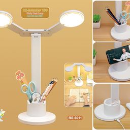 Aashita Shoppe LED Double Head 180 Degree Desk LAMP USB Rechargeable Foldable Table Light Study LAMP with 3 Colour Brightness Touch CO,Eye Caring LAMP for Student,for Office USE Pack of 1 image 2