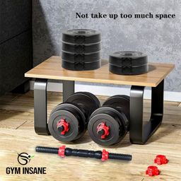 GYM INSANE Dumbbell Set, Adjustable Dumbbell Set With 1 Pair of Adjustable Red Dumbbell Rods with PVC Dumbbell Plates, Home Gym Combo, Exercise & Fitness Sets image 5