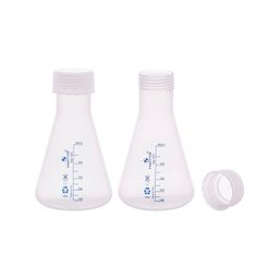 Supertek 500 ml Transparent Conical Flask with Stopper | Reusable Plastic Erlenmeyer Flask Narrow Neck | Multi-purpose Flask for Chemistry Lab Experiments – Set 2 image 1