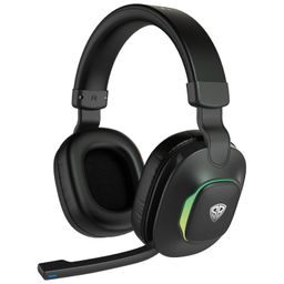 SpinBot Ranger HX300 Wireless Bluetooth Over The Ear Headphones with up to 50ms Low Latency and Flip Boom Mic | 7 Mode RGB Lights | Dedicated Game Mode | Up to 18 Hours of Battery Backup (Black) image 1