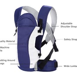 R for Rabbit Chubby Cheeks 3 in 1 Baby Carrier with Cushion Padding, Ergonomic Design with Adjustable Shoulder Strap & Hip Support for Kids 6-24 Month Upto 15 Kg (Royal Blue) image 3