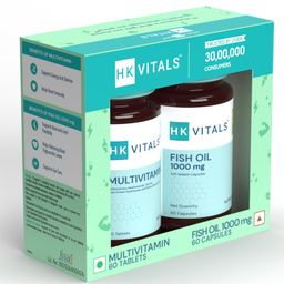 HealthKart hk vitals Fish Oil and Multivitamin (60 Tablets Each) Combo Pack | 1000mg Omega 3 with 180mg EPA & 120mg DHA | Enhances Energy, Immunity & Joints Health image 5