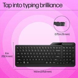 HP 460 Multi-Device Bluetooth Keyboard,Multi-OS,Slim Design(Full numpad),Upto 12 programmable Shortcut Keys, 2 AAA Batteries for 24 Months of Productivity,AES encrypted,3 Year Warranty(7N7B8AA) image 2