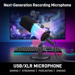 MAONO USB/XLR Dynamic Gaming Mic for Podcast with Software, PC Computer Microphone with RGB Light, Mute Button, Gain & Volume Control, Monitor, Desktop Stand for Streaming, Recording,YouTube-PD100X image 2