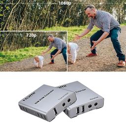 KVM HDMI Extender 60M - 1080P HD Video and USB Keyboard Mouse Control Signal Booster Over Single Cat5e/6 Cable with - Transmitter and Receiver Set for DVR/NVR/PC/Gaming/Server/control room image 5