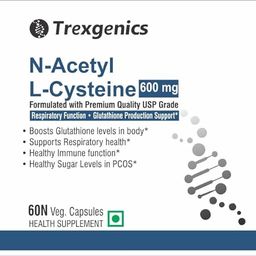 Trexgenics N-ACETYL L-CYSTEINE 600 mg Respiratory Health, Glutathione Production, Immunity, VEGAN & NON-GMO (60 Veg. Capsules) (Pack of 1) image 2