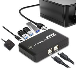 TOPFROP USB KVM Switcher Sharing Device 2 Input 4 Output KVM Switching Box for Keyboard, Mouse Efficient Fast Data Transfer image 2