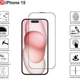 CEDO Tempered Glass for iPhone 15 | Screen Protector Full HD Quality Tempered Glass Anti-Scratch Edge to Edge Coverage with Easy Installation Kit (Black) image 3