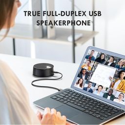 rofall USB Computer Speakers with Microphone, PC Laptop Speaker with Mic, 2 Sound Modes, Hand Free Enhanced Voice Pick up, Compatible with Zoom for Personal Call and Home Office Meeting image 5
