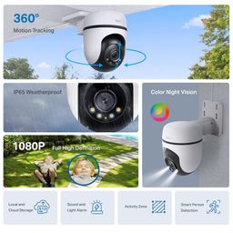 TP-Link Tapo C500 Outdoor Pan/Tilt Home Security WiFi Smart Camera | 2MP 1080p Full HD Live View | 360° Visual Coverage | Night Vision | Support Alexa and Google Assistant | 2-Way Audio image 3