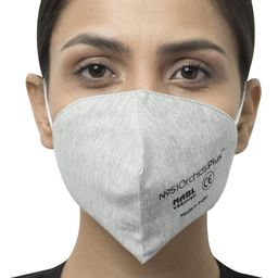 orchidsplus N-95 Face Mask | 3 Layer (2 Layer 100% Cotton, 1 Layer Melt Blown Filter) | Reusable | High Filtration Efficiency | Pack of 5 (Grey) image 1