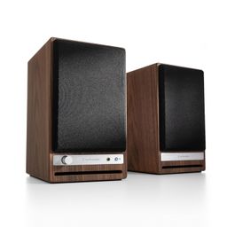 Audioengine HD4 Wireless Bluetooth Speakers - Real Walnut Wood Veneer, 120W Powered Bookshelf Speakers with aptX Bluetooth, USB DAC, 3-Year Warranty image 3