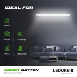 LEDURE Linea Comet Batten Series: 22 W Energy-Efficient Batten | Internal Driver | Suitable for Wall & Surface Mounting | Led Tubelight Batten |Cool White (Pack of 1) image 3