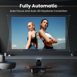 WZATCO Yuva Go Pro Fully Automatic Native 1080P Android 13.0 Smart Projector, Auto Focus, Auto 4D Keystone, 4X Brighter, 4K HDR Support, Rotatable Design, WiFi 6 & BT, Screen Mirroring, ARC, Black image 3