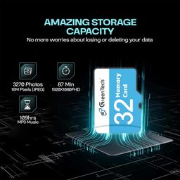 gt green tech GreenTech 32 GB Micro SD Memory Card with Ultra High Speed 3.0 | Full HD Video Resolution | Upto 100 Mbps Read Speed | Suitable for Tablet, Car Recorder, Camera, Smart Phone, Surveillance, Drone image 4