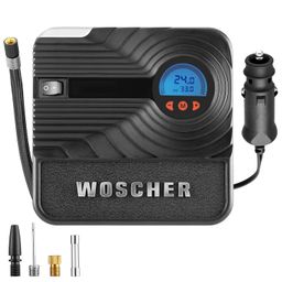 woscher Woscherr 801D Rapid Performance Portable Car & Motorbike Tyre Inflator, 12V DC Multipurpose Air Pump with Digital Display, Auto Shutoff & Built-in LED Light for Night Operations image 1