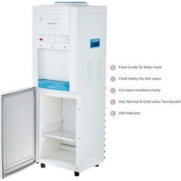 amazon basics Hot, Cold and Normal Water Dispenser with Refrigerator, Top Loading,18Liter,White image 2