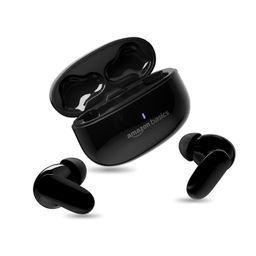 amazon basics TWS in-Ear Earbuds (P80) with Fast Charging up to 80 Hours of Playtime | Dual 12mm Driver | IPX4 Water-Resistance | Bluetooth 5.3 | Quad Mic with ENC | Touch Control (Black) image 1